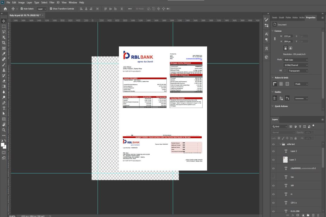 Modèle Word et PDF de relevé hypothécaire de la RBL Bank en Inde template Modèle Word et PDF de relevé hypothécaire de la RBL Bank en Inde template